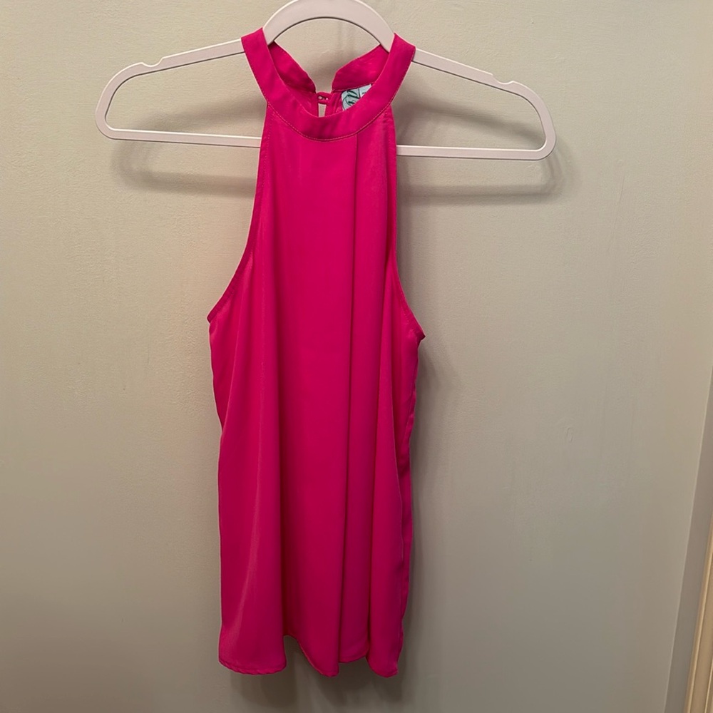 Pink halter dressy top for women